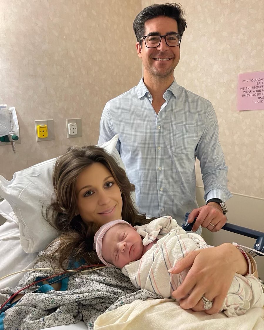 Fox's Jesse Watters and wife Emma DiGiovine glow as they welcome new baby  girl to the world