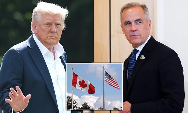 Trump hints at late-night trade talks with Canada after Mark Carney fired back at new 35% tariff threat | Daily Mail Online