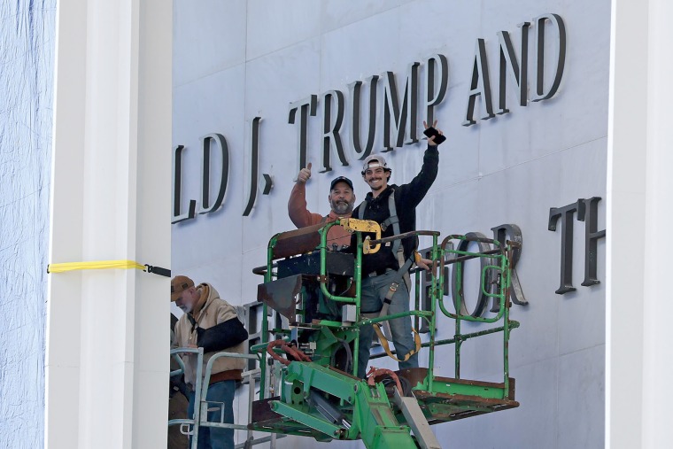 New Trump-Kennedy Center sign is affixed to building facade ...